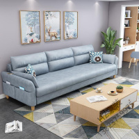 苏宁严选 北欧布艺沙发简约现代客厅整装小户型三人位科技布双人组合网红款欧因