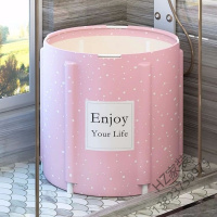 苏宁严选 加厚沐浴折叠浴桶家用成人儿童塑料泡澡圆形大号免充气缸游泳池欧因