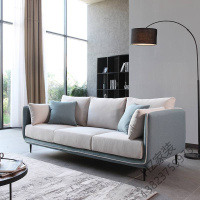 苏宁严选 北欧布艺沙发小户型简约现代客厅四人位一字型直排三人座ins网红欧因