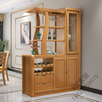 苏宁严选 新中式实木间厅柜现代简约玄关隔断柜双面鞋柜客厅屏风玄关柜酒柜欧因