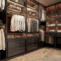 苏宁严选 北欧整体衣柜定制轻奢开放式衣帽间推拉衣橱定做全屋定制欧因