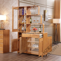 苏宁严选 多功能实木厅柜客厅餐厅隔断鞋柜双面酒柜酒架1.2米玄关柜屏风欧因