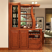 苏宁严选 客厅隔断柜子实木进玄关柜酒柜双面 中式间厅柜 厅柜鞋柜屏风欧因