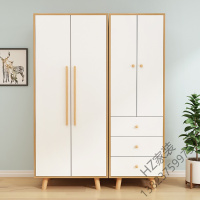 苏宁严选 北欧衣服柜实木简约现代经济型组装两衣柜小户型简易整体衣橱大欧因