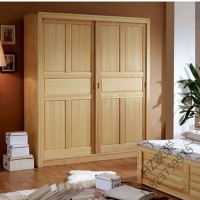 苏宁严选 现代实木移衣柜滑环保儿童成人衣橱推拉松木经济型收纳欧因