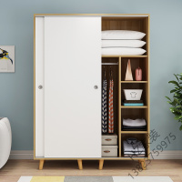 苏宁严选 衣柜实木简易推拉移板式组装衣柜儿童衣柜经济型小户型北欧衣橱欧因