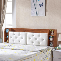 苏宁严选 欧式床头板软包新款简约现代多功能储物床头免漆双人床靠板大靠背欧因