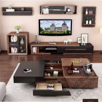 2020新款北欧多功能升降茶几电视柜组合客厅现代智能功夫茶几茶具套装一体欧因