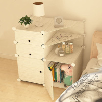 2020新款简易实木纹床头柜置物柜储物柜简易床头柜塑料儿童卧室迷你收纳柜欧因