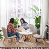 2020新款实木小椅子北欧家用布艺靠背矮凳换鞋凳喂奶凳子矮款哺乳椅欧因