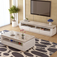 2020新款 茶几大理石面不锈钢家具实木现代客厅简约烤漆茶桌电视柜组合套装欧因