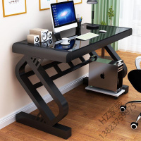 2020新款 电脑桌台式家用带键盘托办公桌卧室简约书桌钢化玻璃写字桌经济型欧因