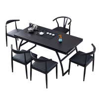 2020新款 新中式茶艺道桌火烧石功夫茶台几简约茶桌椅组合全自动上水泡茶桌欧因