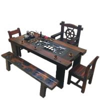 2020新款 老船木茶桌椅组合实木家具功夫泡茶桌家用小茶台办公中式简约茶几欧因