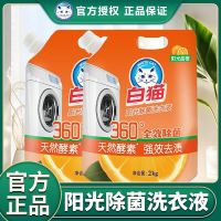 白猫洗衣液2kg阳光除菌去污高效洁净甜橙袋装家用洗衣液实惠装