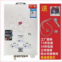 广东劲雪燃气热水器烟道式热水器家用热水机带烟管液化气管道 7L铜水箱+高配 瓶装液化气