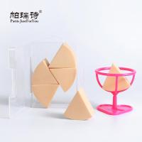 帕瑞诗三角形海绵粉扑12片美妆蛋干湿两用散粉上妆定妆气垫不吃粉 三角形6片+美妆蛋架+收纳盒PLUS