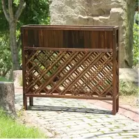 环杰花架地面防腐实木隔断花槽网格围栏户外花卉展示架 长120*高120CM