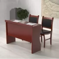 环杰双人会议桌长条办公桌油漆贴木皮学习桌(含椅)120cm