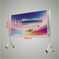 环杰可移动宣传栏HJ-927室内铝合金看板单面三角加固型120X240cm 四边翻开不含板材