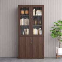 丰甲办公文件柜FJ-985钢制铁皮柜木纹黑胡桃