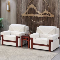 环杰办公沙发HJ-1007会议商务贵宾接待室客厅沙发布艺组合双人位带茶几