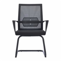 环杰办公电脑椅职员椅子HJ-1016会议培训弓形椅-黑座黑网