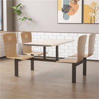 环杰食堂餐桌椅HJ-1027学校员工食堂四人位连体椅组合