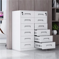 环杰矮柜文件柜HJ-1373灰白十二斗柜