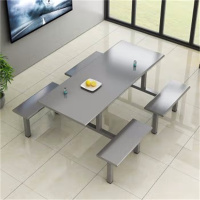 环杰钢制不锈钢餐桌椅HJ-1382学校食堂餐桌八人位
