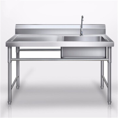环杰不锈钢单孔水池带平台HJ-1384洗碗操作池