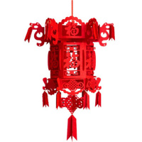 环杰春节灯笼2个装HJ-1390新年装饰挂饰diy红福灯笼宫灯款