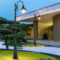 环杰欧式庭院灯HJ-1475景观防水小区路灯单头/高2.25米黑色(接电款)