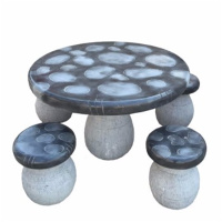 环杰青石圆桌庭院HJ-1607一桌四凳(直径80cm)