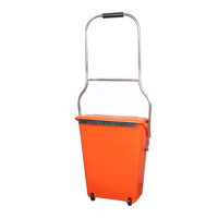 环杰防风便携带轮子垃圾桶HJ-1631簸箕塑料垃圾斗