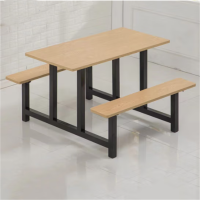 环杰连体餐桌椅4人位防火板款HJ-1779