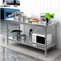 环杰不锈钢桌子HJ-1801双层工作台1.5米