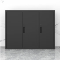 环杰文件柜矮柜HJ-1866黑砂纹铁三开门柜