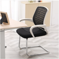 环杰电脑椅办公椅HJ-1875简约弓形椅-黑网