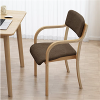环杰仿实木休闲椅HJ-1939人体工学椅卡其色