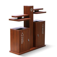 环杰户外仿木纹垃圾桶[带烟缸]HJ-2032