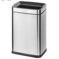 环杰压圈垃圾桶HJ-2035无盖不锈钢方形压袋式垃圾篓8L