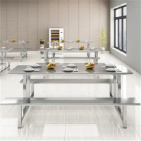 环杰员工食堂餐桌椅HJ-2062不锈钢餐桌椅