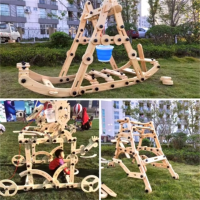 环杰 游戏积木实木螺母室外拼插建构玩具830件实木螺母玩具