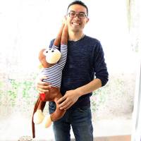 可爱条纹长臂挂猴毛绒玩具公仔小猴子娃娃玩偶吊猴睡觉抱小号防撞