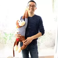 可爱条纹长臂挂猴毛绒玩具公仔小猴子娃娃玩偶吊猴睡觉抱小号防撞