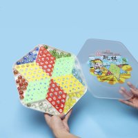 跳跳棋儿童益智成号塑料80后亲子跳棋玻璃珠弹珠飞行棋老式
