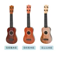 儿童音乐小吉他可弹奏中号尤克里里仿乐器琴男女宝宝玩具3-12岁 42cm卡通粉色尤克里里送 拨片备弦简易