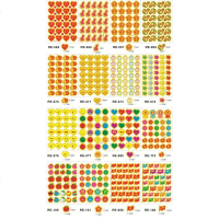 儿童奖励贴纸贴画 小红花表扬卡通粘纸五角星红旗笑脸幼儿园苹果 50张5包不重复)
