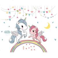 公主房卧室女孩床头可爱卡通贴纸墙贴画儿童房间布置装饰墙纸自粘 欢乐的风铃声 大